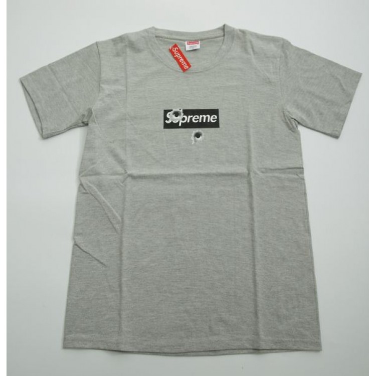 Supreme Box Logo Bullet Holes T-Shirt (Gray)