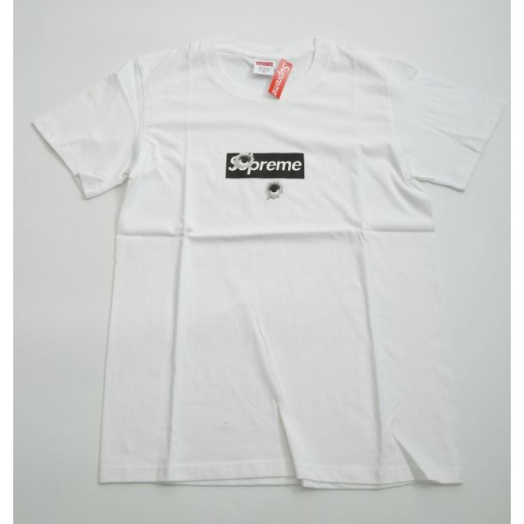 Supreme Box Logo Bullet Holes T-Shirt (White)