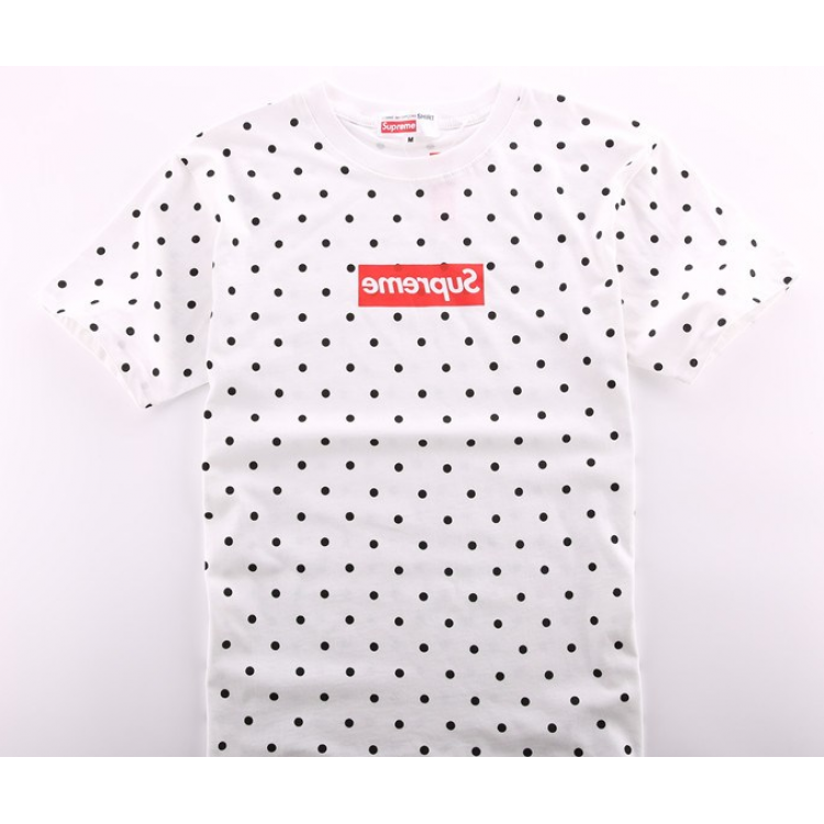 Supreme Box Logo CDG Polka Dot T-Shirt (White)