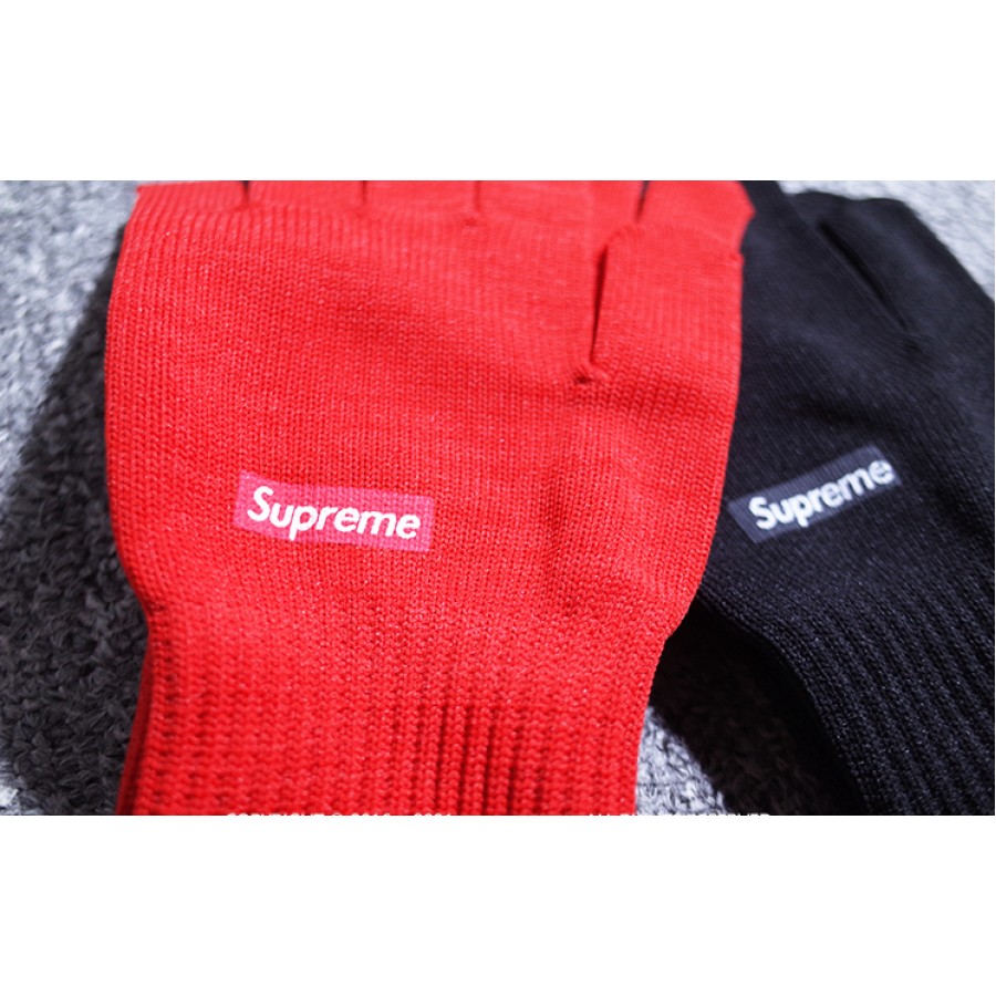 Supreme Box Logo Knitted Gloves (Red)