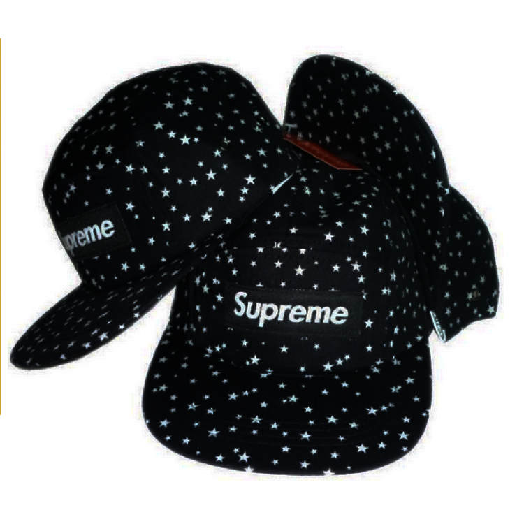 Supreme Box Logo Stars All Over Strapback Hat (Black)