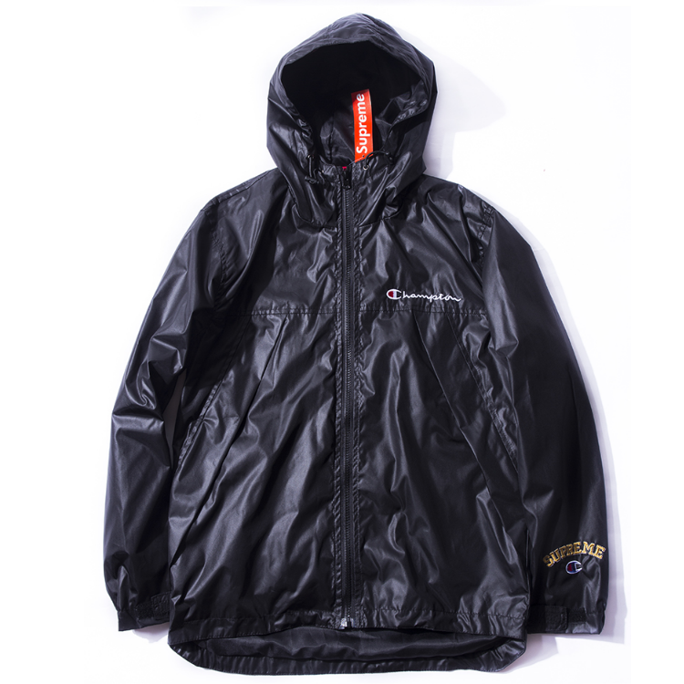 Supreme Champion Plain Windbreaker Jacket (Black)