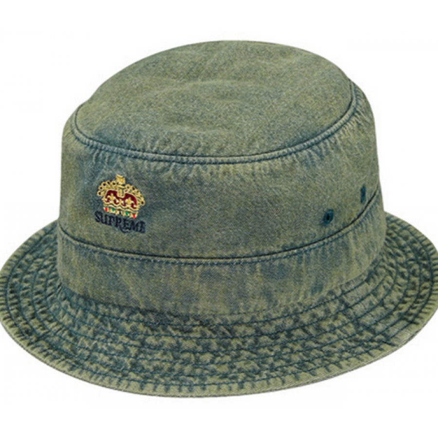 Supreme Denim Crusher Trooper Bucket Hat (Dark/Green)