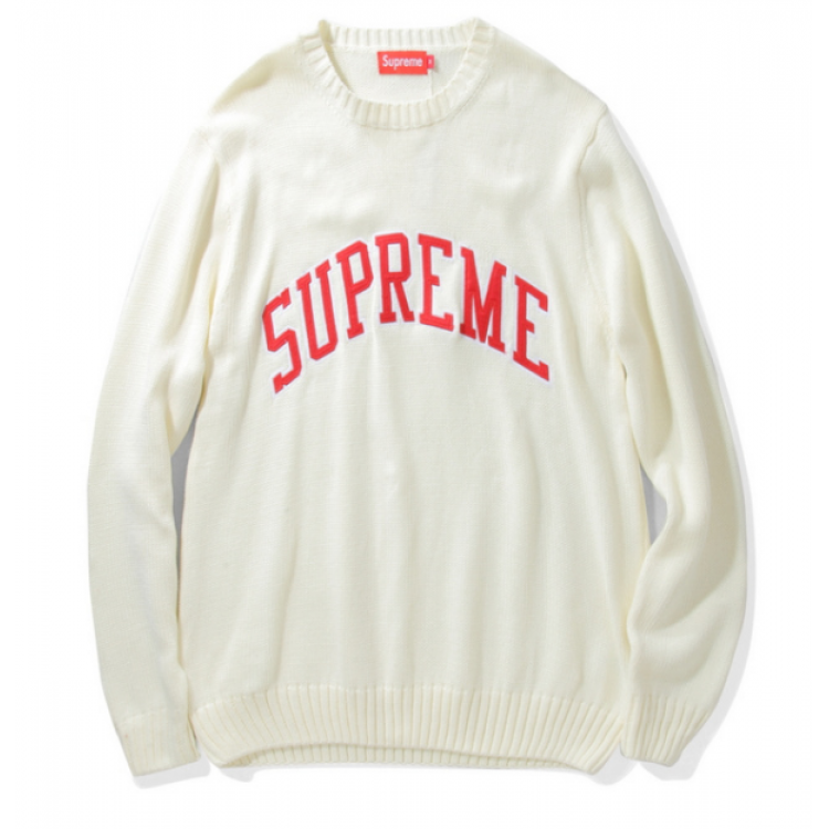 Supreme Label Knit Sweater (White)