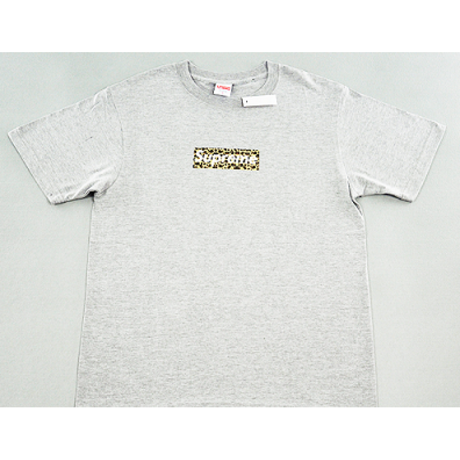 Supreme "Leopard Box Logo" T-Shirt (Gray)