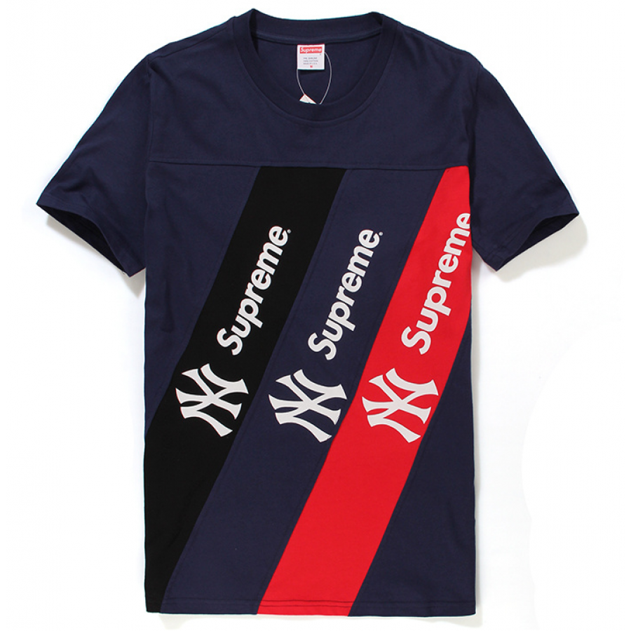 supreme t shirt navy blue