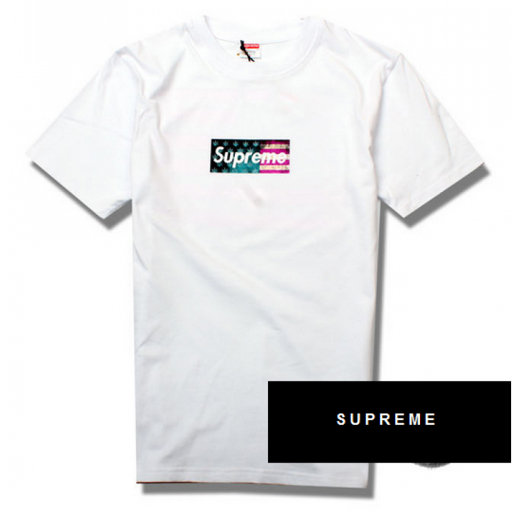 Supreme NYC Flag Leaf Box Logo T-Shirt (White)