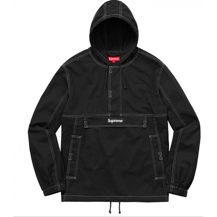Supreme Plain Hooded Jacket (Black)
