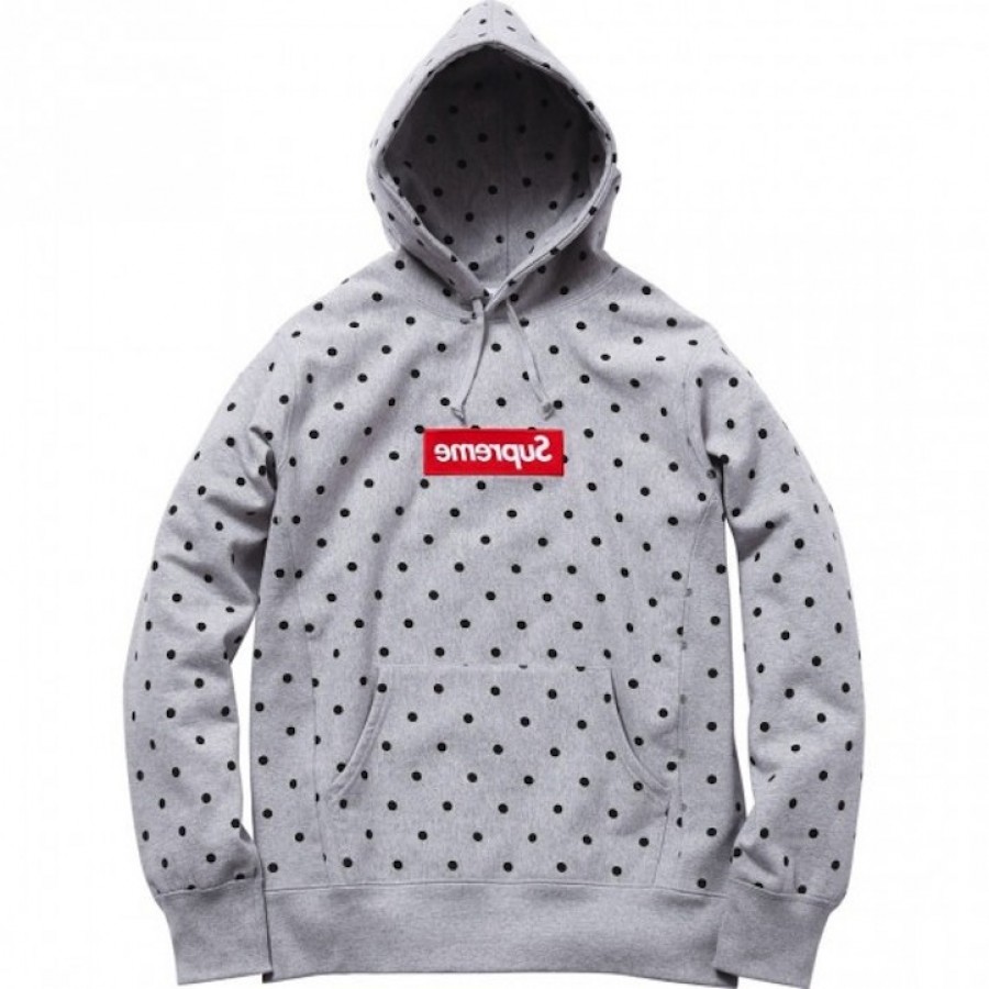 supreme x cdg hoodie polka dot