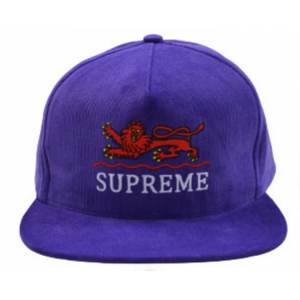 Supreme Dragon Velour Snapback Hat (Purple)