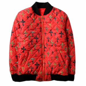 Supreme NYC All Over Cross Zip Up Jacket (Red)