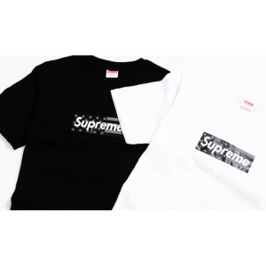 Supreme NYC Tonal Box Flag T-Shirt (Black/White)