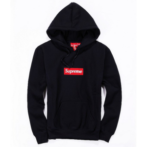 Supreme Red Box Logo Classic Hoodie (Black)