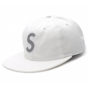 Supreme Reflective S Logo 6Panel Hat (White)