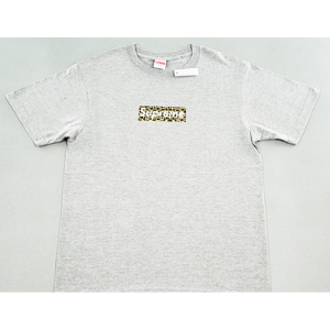 Supreme "Leopard Box Logo" T-Shirt (Gray)