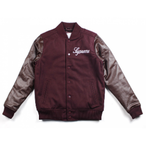 Supreme Team Baseball Jacket (Wine/Red)