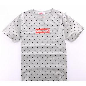 Supreme Box Logo CDG Polka Dot T-Shirt (Gray)